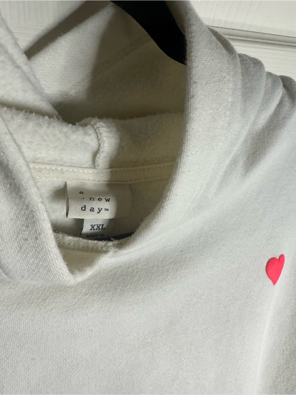 a new day White Hoodie with Pink Heart Chest Accent - Picture 5 of 5
